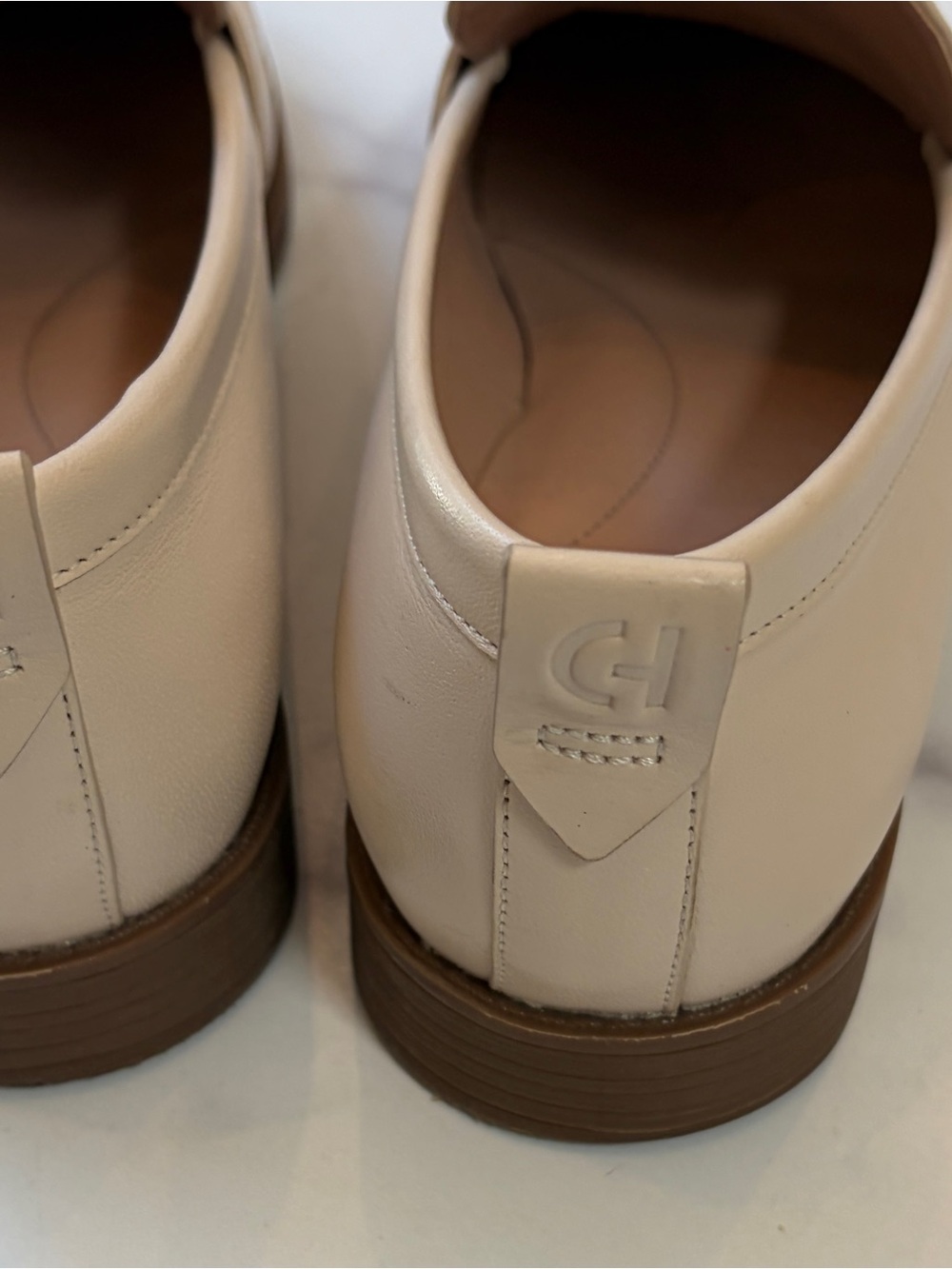 Cole Haan Women’s Cream Leather Penny Loafers Sz 7 - Picture 5 of 6